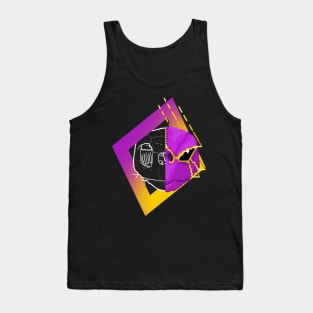 New Retro Wave Turtle Skull Pixelart Tank Top